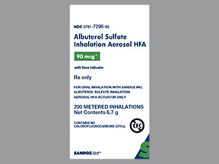 Albuterol HFA / Inhalant (Proventil, Ventolin) Image